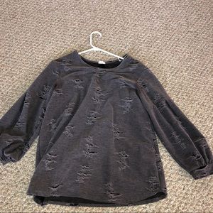Distressed grey long sleeve
